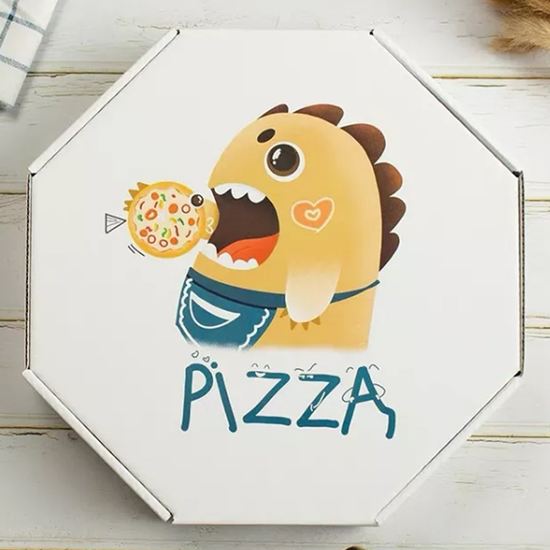 Octagon White Cardboard Pizza Box